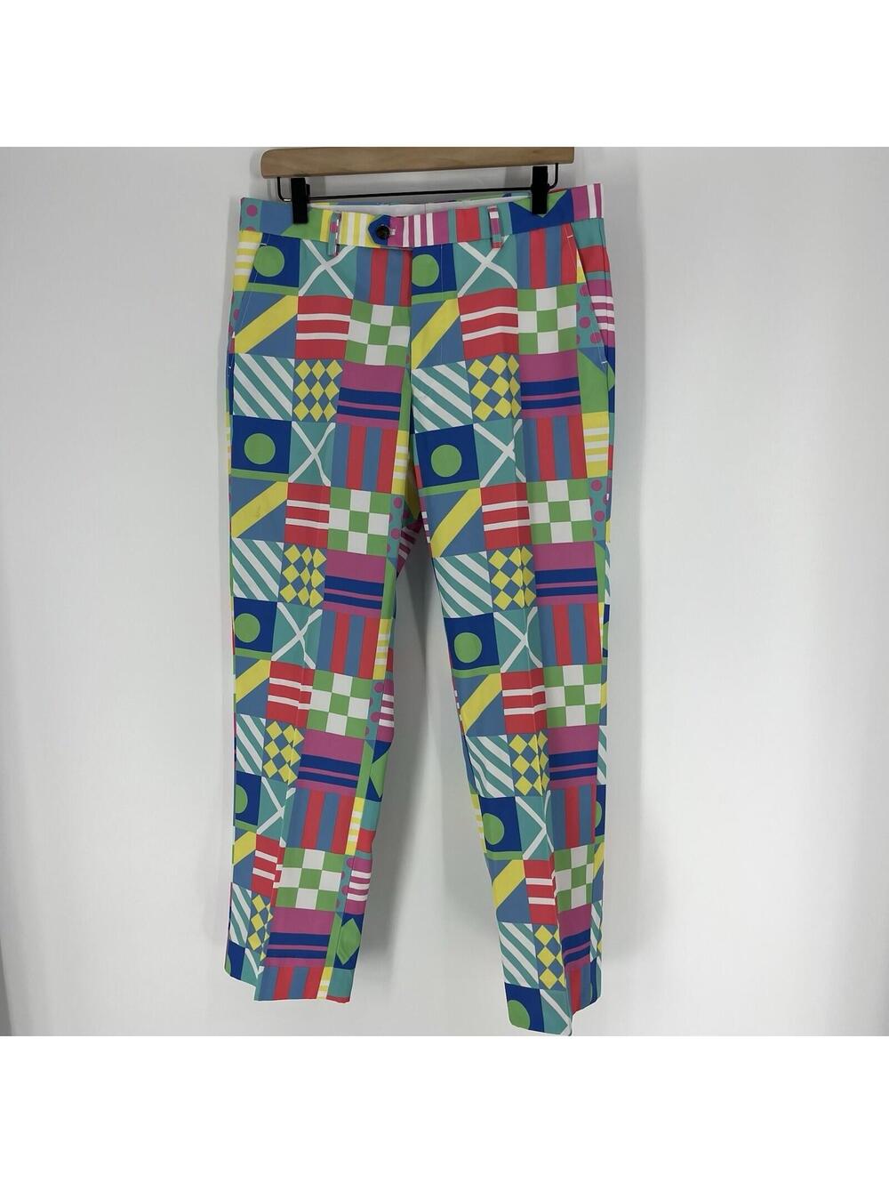 Shinesty Golf Pants Size 31x27 Mens Kentucky Secretariat Derby Flag Print Race